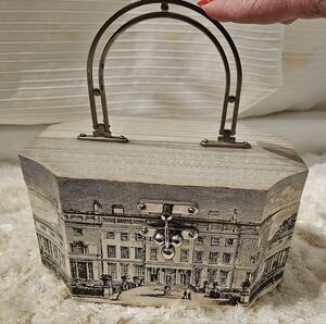 Vintage 60’s Wood Decoupage Bag
